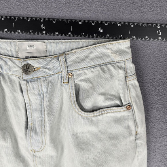 One Teaspoon Skirt Womens 32 Light Wash 2020 Mini Denim Jean Button Fly Distress - Picture 7 of 11